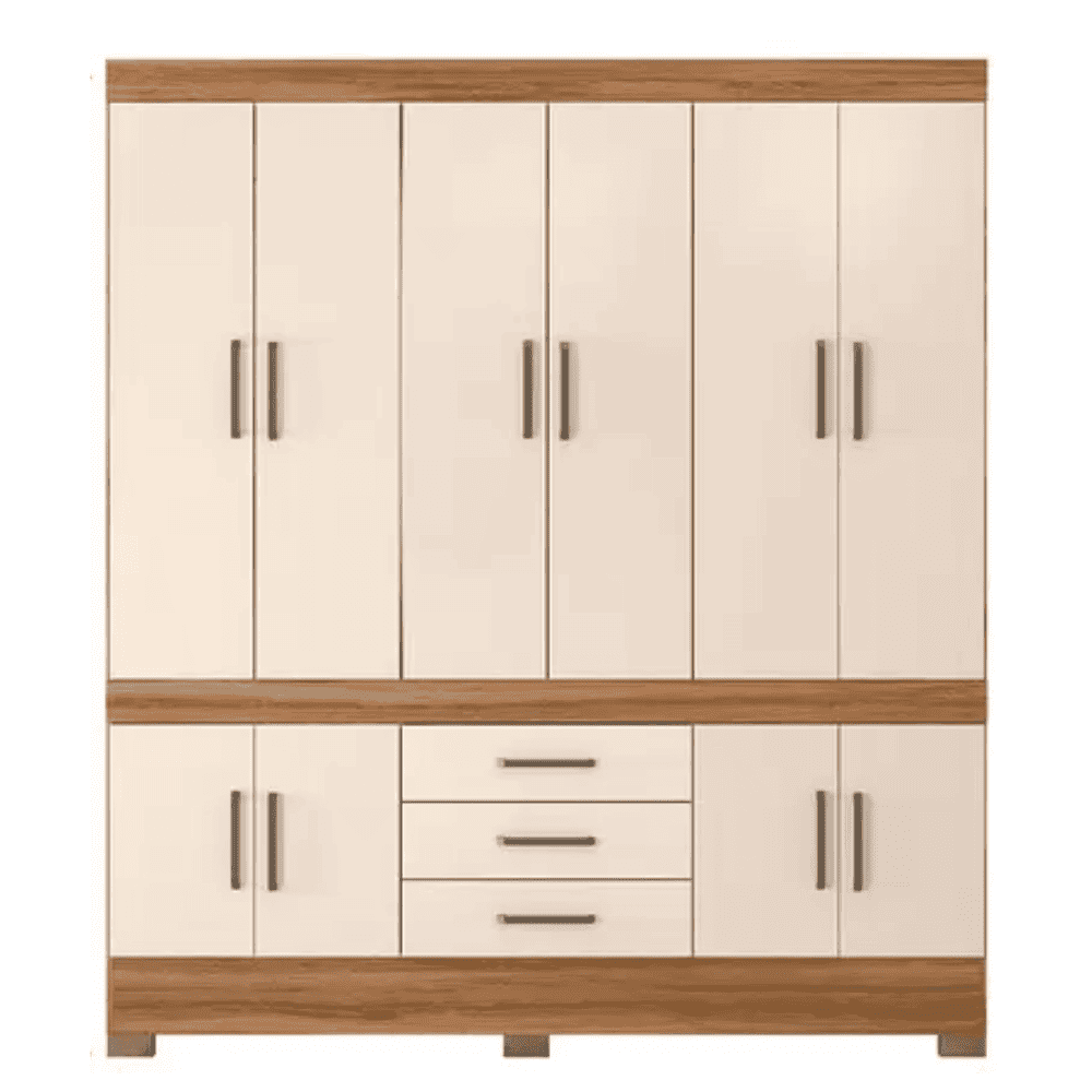 Guarda-Roupa Casal 10 Portas 3 Gavetas Amendola/Off White Dem&oacute;bile New Murano, OffWhite, large image number 6